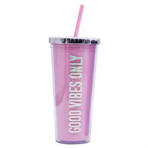 DW Plastic Straw TumblerHLT-2024 DW Plastic Straw Tumbler