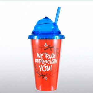 Double Wall Plastic Straw TumblerHLT-2000