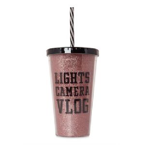 Double Wall Plastic Straw TumblerHLT-2016  DW Plastic Straw Tumbler