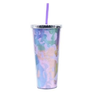 DW Plastic Straw TumblerHLT-2024 DW Plastic Straw Tumbler