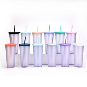 DW Plastic Straw TumblerHLT-2091 Plastic Straw Tumbler