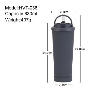 830mL Double-drink Milk Tea in a Steel CupHVT-038 Vacuum Tumbler