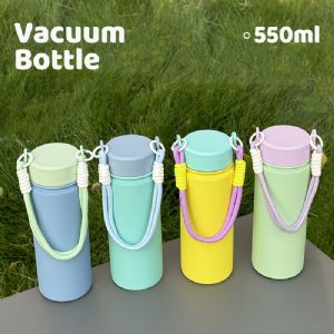 550ml 304 Stainless Steel Handle Lid Wide-Mouth Outdoor Insulated Sports BottleHVB-133-18 Vacuum Bottle