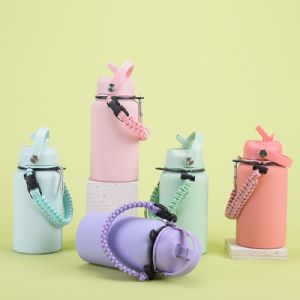 650ml Large Capacity Stainless Steel Vacuum Bottle with Braided LanyardHVB-013R-22 Vacuum Bottle