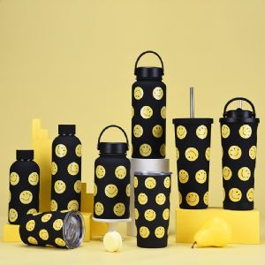 Smile-Themed Stainless Steel Vacuum BottleSmile-Themed