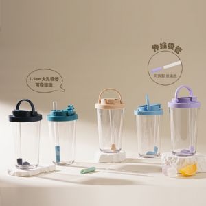 710ml Tritan Straw Tumbler - Large Hole for BOBA/Bubble Tea, Retractable StrawHLT-1023 Plastic Tumbler