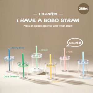 350ml Single-Layer Tritan Straw TumblerHLT-1022S Plastic Tumbler