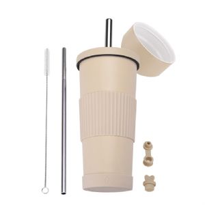 710ml  Ceremic CoatingStainless Steel Milk Tea Cup with Waist Belt and BaseHVT-058CTD Vacuum Tumbler