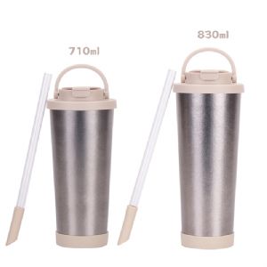 710ml Double-drink Cover Titanium Cup-Titanuim in its Natural colorHVT-060D Vacuum Tumbler