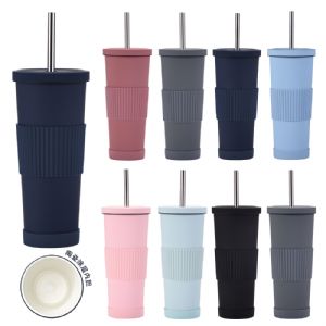 830ml Ceremic Coating Milk Tea Steel Cup with Waist Belt and BaseHVT-064CTD Vacuum Tumbler