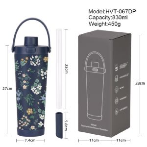 830ml Milk Tea Steel Cup Bouncing Cover Printing VersionHVT-067DP-29 Vacuum Tumbler