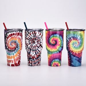 30oz Tie-dye Straw Water BottleHVM-406 Vacuum Mug